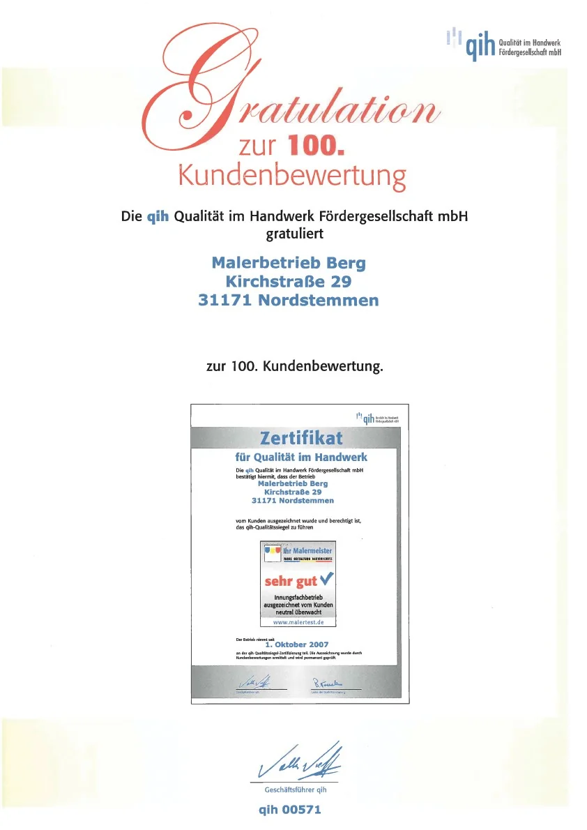 QIH 100 Kundenbewertungen